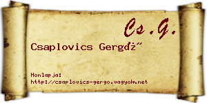 Csaplovics Gergő névjegykártya