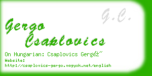 gergo csaplovics business card